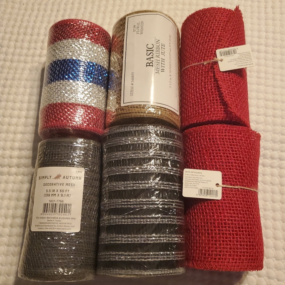 Decorative Mesh Set - Red, Blue, Silver, Black